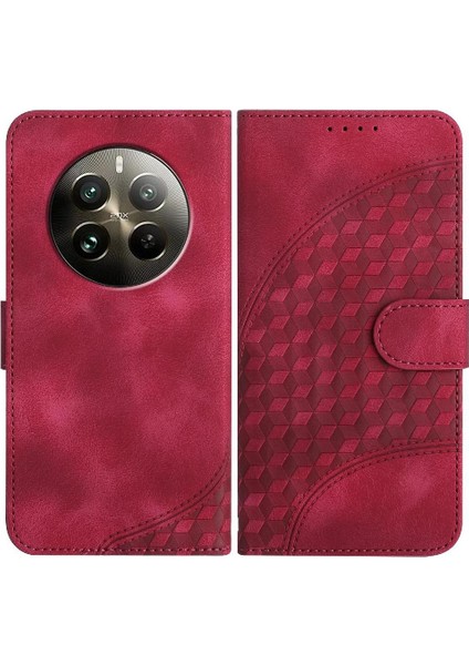 Realme 12 Artı Pu Deri Kapak Çevirin Manyetik Kart Tutucu (Yurt Dışından)