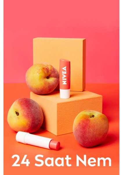 Dudak Bakım Kremi ve Dudak Parlatıcısı, Şeftali Kokusu, 24 Saat Nemlendirme, Işıltılı, 4.8 gr x 2 Adet fırsatları