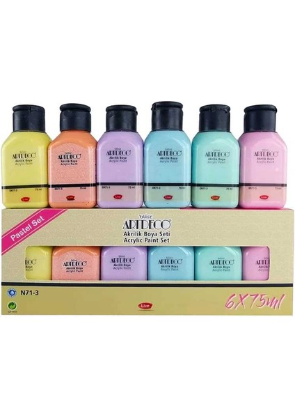 Akrilik Boya 6 x 75 ml Set Pastel Renkler modelleri