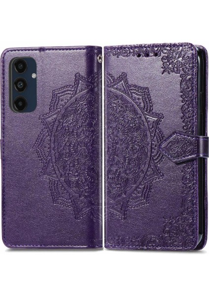 Samsung Galaxy M55 Flip Kapak Için Flip Case Darbeye Deri Kılıf (Yurt Dışından)