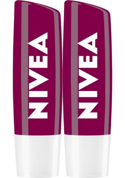 Böğürtlen Dudak Bakım Kremi, 4,8 gr 24 Saat Nem, Bordo Işıltı x 2 Adet