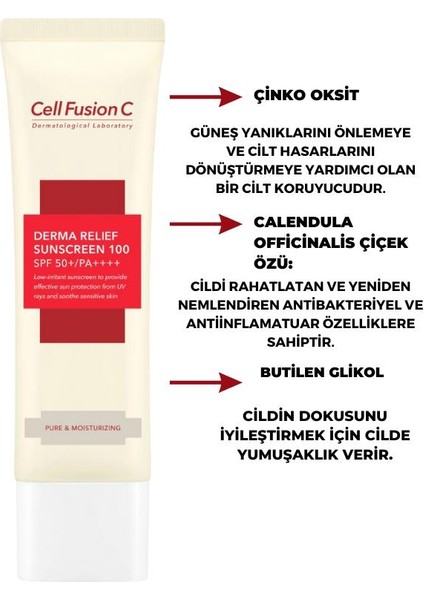 Derma Relief 100 Spf 50 /pa Çocuklar Ve Yetişkinler Için Güneş Kremi 35ml+35ml Set modelleri