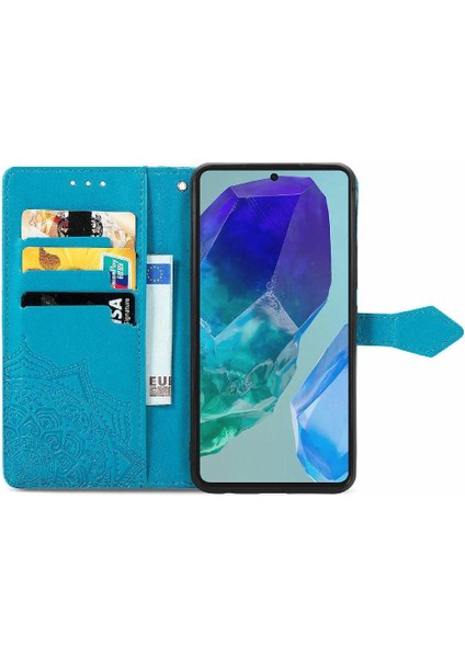 Samsung Galaxy M55 Flip Kapak Için Flip Case Darbeye Deri Kılıf (Yurt Dışından)