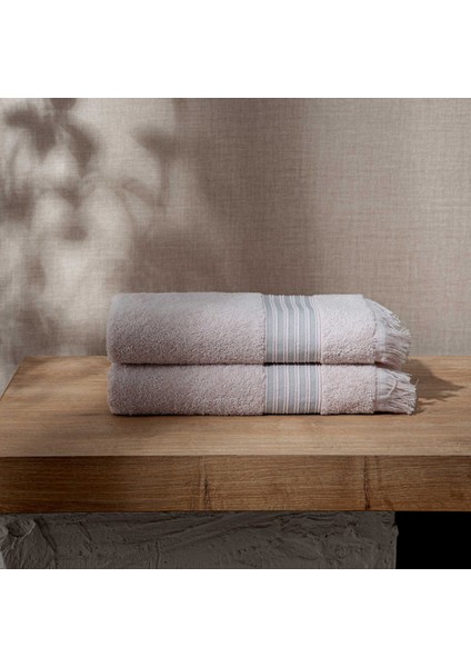 Aya 2'li Yüz Havlusu Seti Pudra modelleri