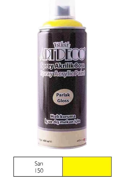 Sprey Akrilik Boya 150 Sarı 400 ml Y-400