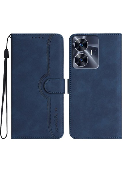 Realme C55 Durumda Yerleşik Mıknatıs Kapak Premium Pu Cüzdan ile Uyumlu (Yurt Dışından)