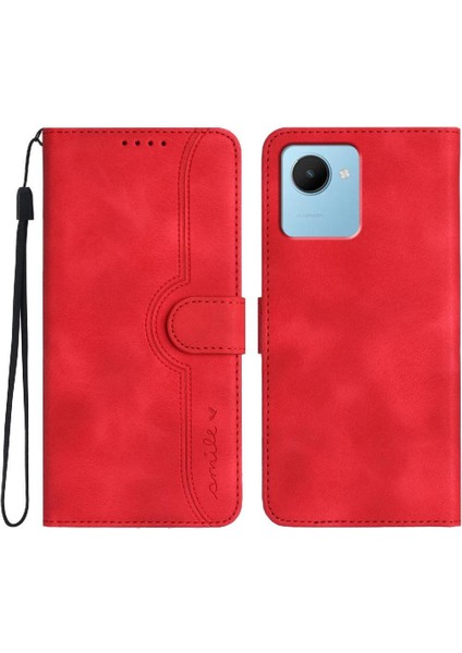 Realme C30 Kılıf Premium Pu Cüzdan Dahili Mıknatıs Kapak ile Uyumlu (Yurt Dışından)