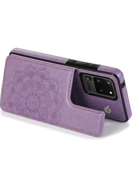 Samsung Galaxy S21 Ultra Kabartmalı Mandala Için Kart Tutucu Kılıf ile Cüzdan (Yurt Dışından) fiyatları