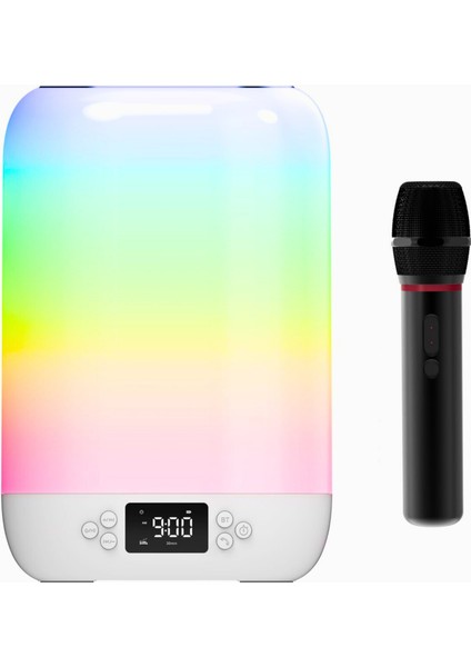 DY20K Karaoke Bluetooth Hoparlör, Rgb Işıklı, Alarm Saat, Uyku Mod Özel Sesli,kablosuz Speaker