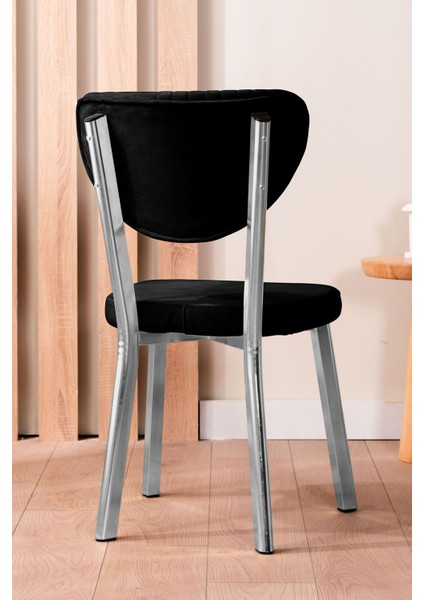 Krom Elma Mutfak Sandalyesi Yemek Odası Bahçe Balkon Otel Restoran Kafe Sandalyesi Siyah fiyatları