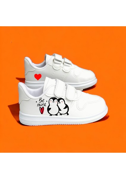 Penguen Baskılı Sneaker Çocuk Baskılı Spor Ayakkabı Okul modelleri
