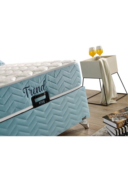 Trend Set (Baza+Yatak+Başlık) Tek Kişilik 90X200 cm
