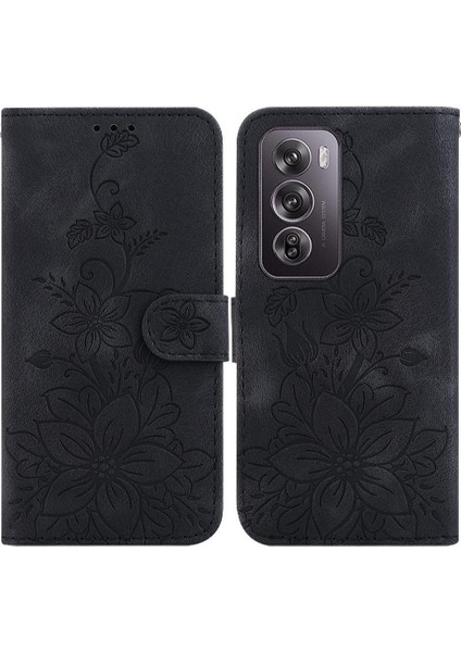 Oppo Oppo 12 Pro 5g Için Flip Case Kart Tutucu Manyetik Kabartmalı Zambak (Yurt Dışından)
