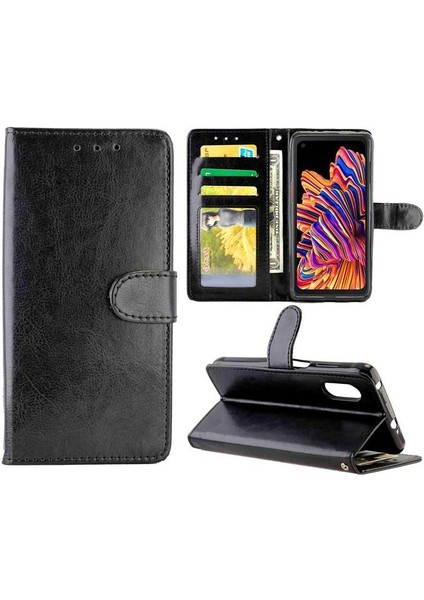 Samsung Galaxy Xcover Pro Kickstand Kart Tutucu Pu Deri Için Flip Case (Yurt Dışından)