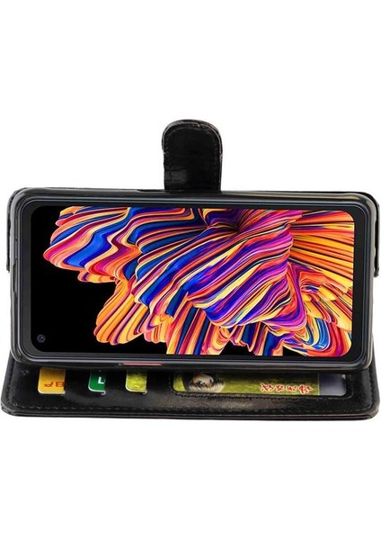 Samsung Galaxy Xcover Pro Kickstand Kart Tutucu Pu Deri Için Flip Case (Yurt Dışından)