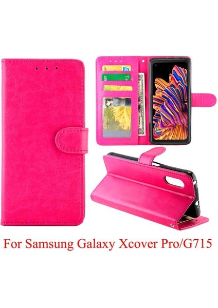 YH Market Samsung Galaxy Xcover Pro Kickstand Kart Tutucu Pu Deri Için Flip Case (Yurt Dışından)