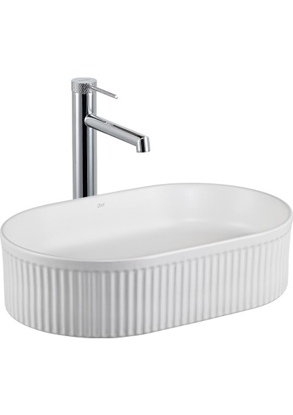 E-W1002MB Tezgah Üstü Mat Beyaz Lavabo