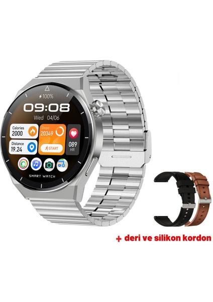 1 Yıl 46 mm Gt3 Max 46 mm 3 Kordonlu Akıllı Saat 1.5" - 2" Android + Ios 1 Yıl Gümüş 200-300 Ma