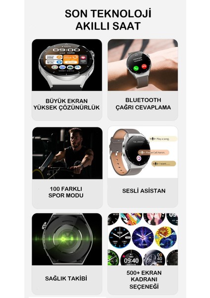 1 Yıl 46 mm Gt3 Max 46 mm 3 Kordonlu Akıllı Saat 1.5" - 2" Android + Ios 1 Yıl Gümüş 200-300 Ma