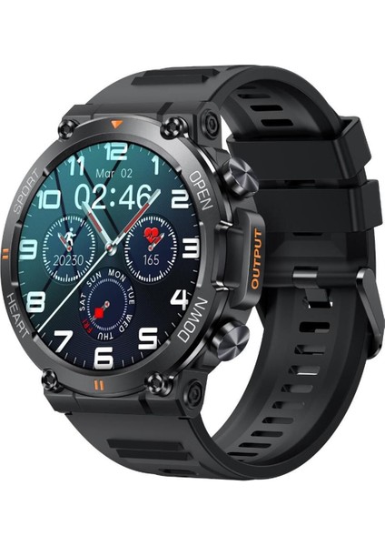 Tekno Trust Siyah Sesli Görüşme Bildirim Görüntüleme Özellikli 1.85" IP67 Full Ekran Akıllı Saat Siyah 400-500 modelleri