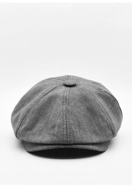 Erkek 8 Parça Pamuklu Newsboy Ingiliz Kasket Şapka Gri modelleri