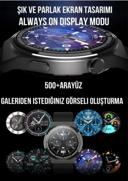 Tekno Trust Siyah Watch 4 Pro Suit 7 Kordonlu Yuvarlak Kasa Akıllı Saat Sesli Görüşme 44 mm Gümüş Siyah 1 Yıl I indirimleri