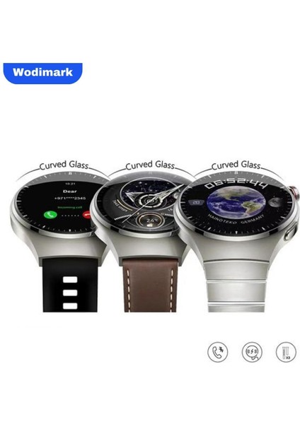 Çok Renkli Watch 4 Pro RW32 Curved Amoled Ekran 3 Kordon Akıllı Saat 400-500 Mah 46 mm 2 Yıl Çok Re