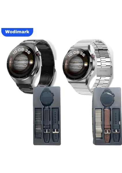 Çok Renkli Watch 4 Pro RW32 Curved Amoled Ekran 3 Kordon Akıllı Saat 400-500 Mah 46 mm 2 Yıl Çok Re