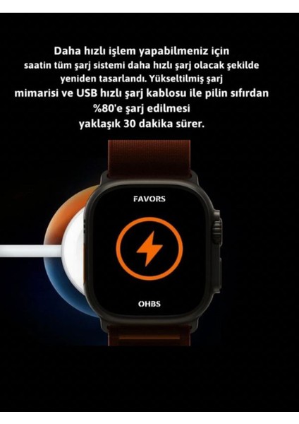 Tekno Trust Siyah 49 mm Watch 9 Ultra Serisi T900 Ultra 2 1.99" Hd Ekran Yükseltilmiş Versyon Uyumlu Çok Renkli