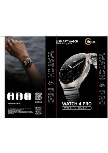 6 Ay Watch 4 Pro Akıllı Saat 3 Kordonlu Premium Kalite Gri Gri Ithalatçı Garantili 200-300 Mah