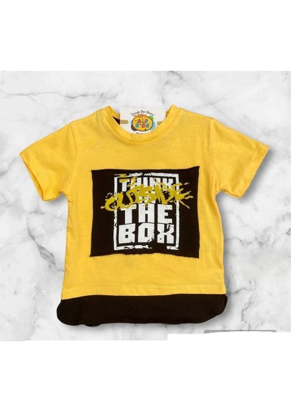 Sarı Baskılı T-Shirt Kot Pantolon Erkek Çocuk Takım fiyatları