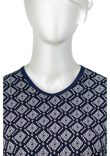 Kadın Turlu Viskon Penye Anne Bluz Sarmaşık Desenli Kısa Kollu Likralı indirimleri