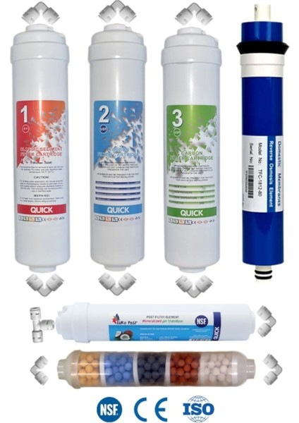 Kapalı Kasa 12 Inç Su Arıtma Cihazı Filtresi 10 Aşama Inline Filtre Seti Standart Membranlı