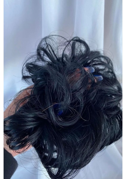 Siyah Renk Dağınık Topuz Efektli Toka modelleri