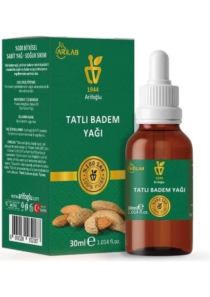 Tatlı Badem Yağı 30 ml Saf Yağ Arlab