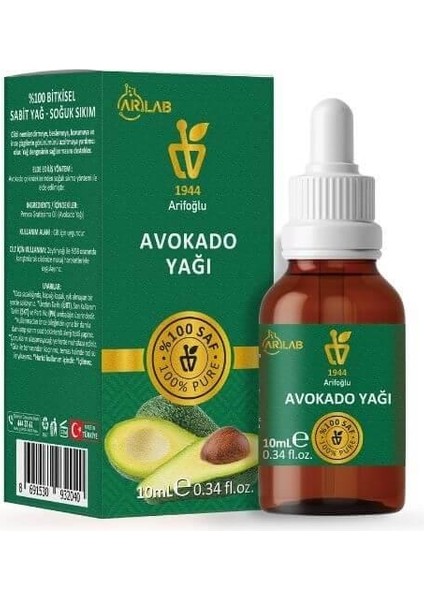 Avokado Yağı 10 ml Saf Yağ Arlab