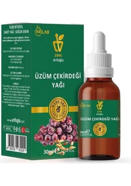 Üzüm Çekirdeği Yağı 30 ml Saf Yağ Arlab