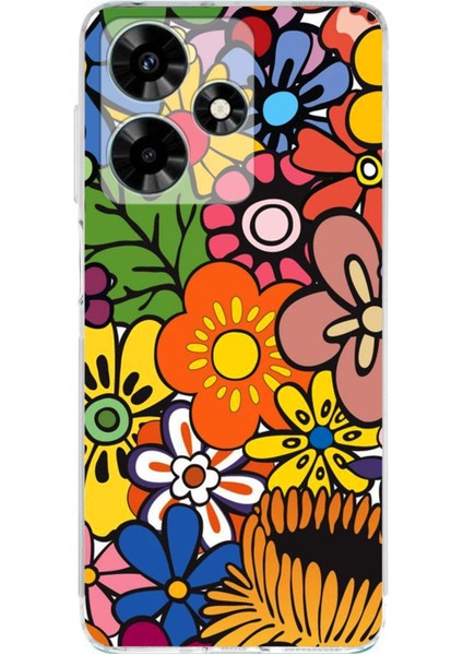 Infinix Hot 30I ile Uyumlu Retro Color 2 Kamera Korumalı Şeffaf Kılıf