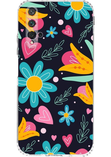 Huawei Nova 5t ile Uyumlu Retro Color 1 Kamera Korumalı Şeffaf Kılıf