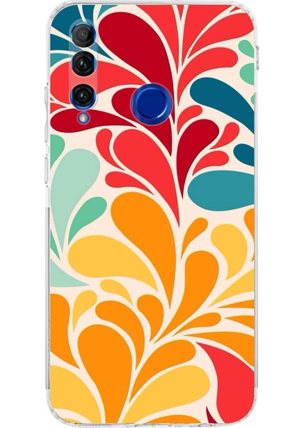 Honor 20 Lite ile Uyumlu Retro Color 5 Kamera Korumalı Şeffaf Kılıf