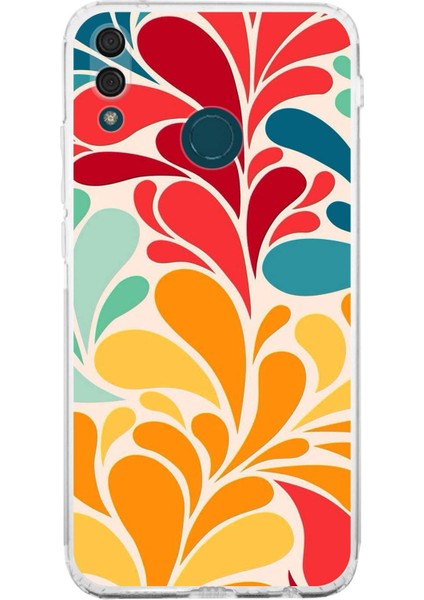 Huawei Y9 2019 ile Uyumlu Retro Color 5 Kamera Korumalı Şeffaf Kılıf