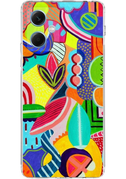Xiaomi Redmi Note 12 4g ile Uyumlu Retro Color 6 Kamera Korumalı Şeffaf Kılıf