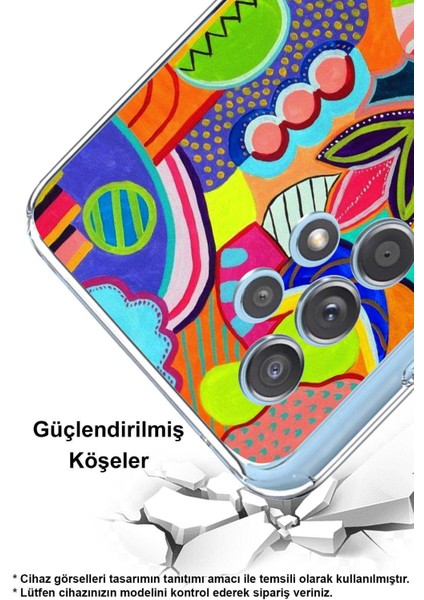 Xiaomi Redmi Note 12 4g ile Uyumlu Retro Color 6 Kamera Korumalı Şeffaf Kılıf