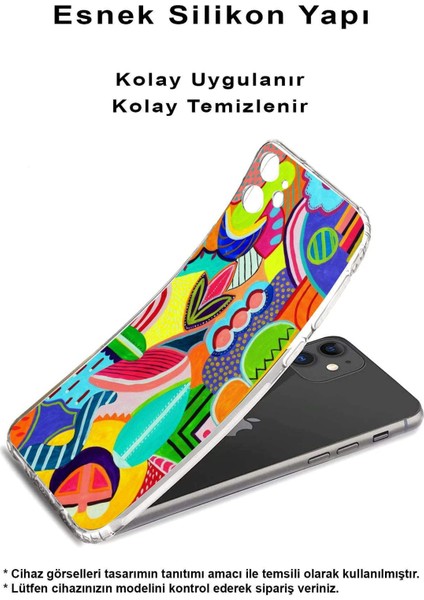 Xiaomi Redmi Note 12 4g ile Uyumlu Retro Color 6 Kamera Korumalı Şeffaf Kılıf