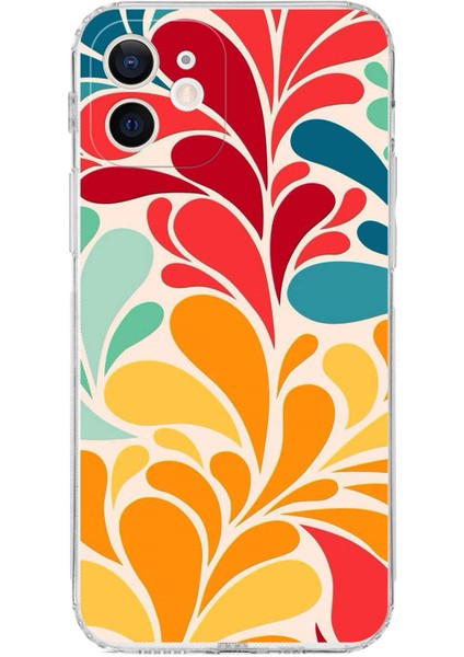 iPhone 12 Mini ile Uyumlu Retro Color 5 Kamera Korumalı Şeffaf Kılıf