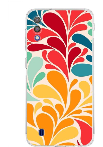 Samsung Galaxy M10 ile Uyumlu Retro Color 5 Kamera Korumalı Şeffaf Kılıf