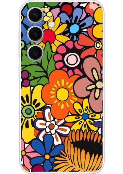 Samsung Galaxy S24 ile Uyumlu Retro Color 2 Kamera Korumalı Şeffaf Kılıf