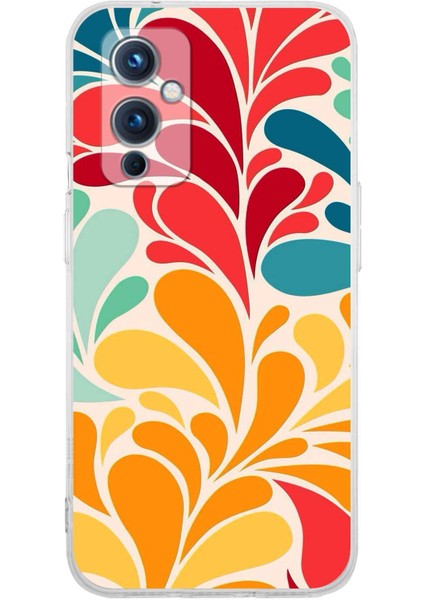 One Plus 9 ile Uyumlu Retro Color 5 Kamera Korumalı Şeffaf Kılıf