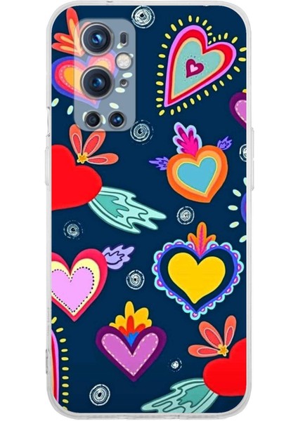 One Plus 9 Pro ile Uyumlu Retro Color 3 Kamera Korumalı Şeffaf Kılıf