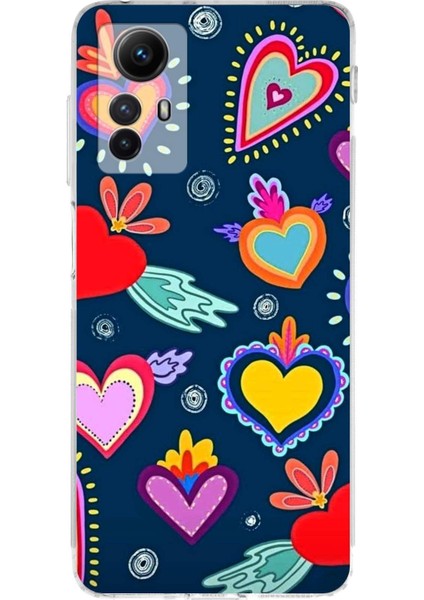 Xiaomi Redmi Note 12S ile Uyumlu Retro Color 3 Kamera Korumalı Şeffaf Kılıf